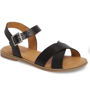 Tucker & Tate Nordstrom Black Faux Leather Ankle Strap Sandals